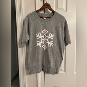 LuLaRoe Gray Snowflake Top